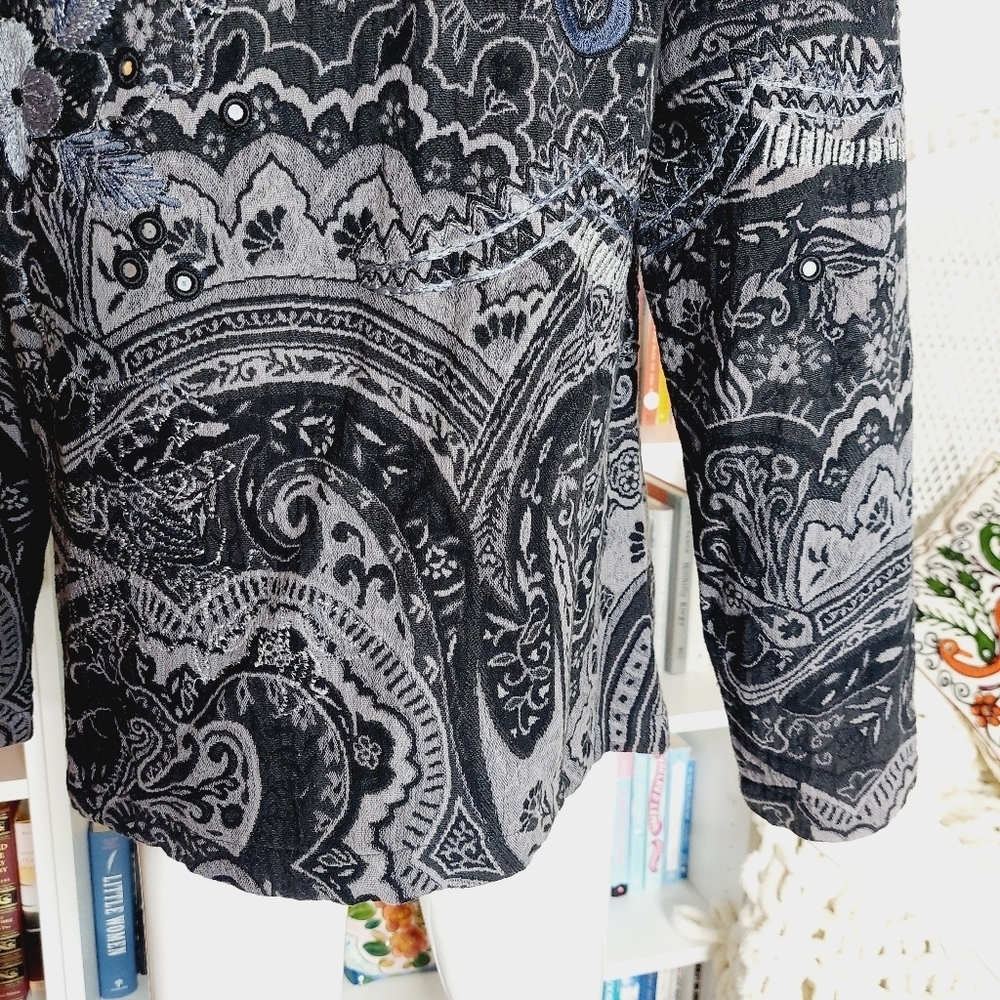 Laura Ashley Paisley Floral Button Blouse Jacket Top P3601 - Picture 8 of 10